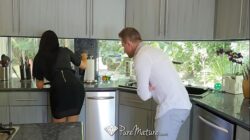 Pretty white girl spreads in the backyard for black cock